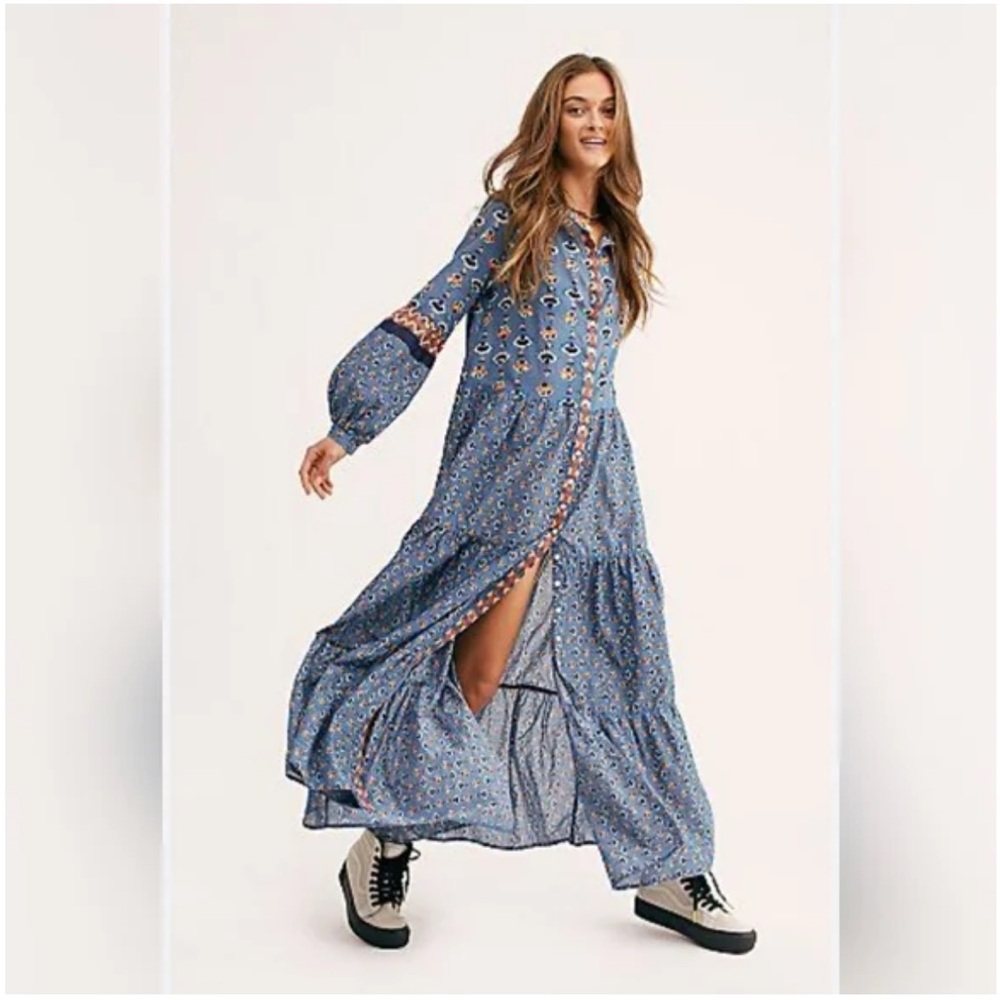 Floral Blue Maxi Dress